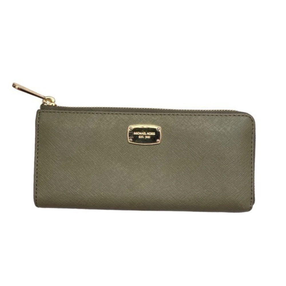 Michael kors olive military green saffiano leather zippy wallet